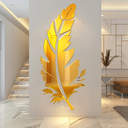 Gold Acrylic Leaf Mirror