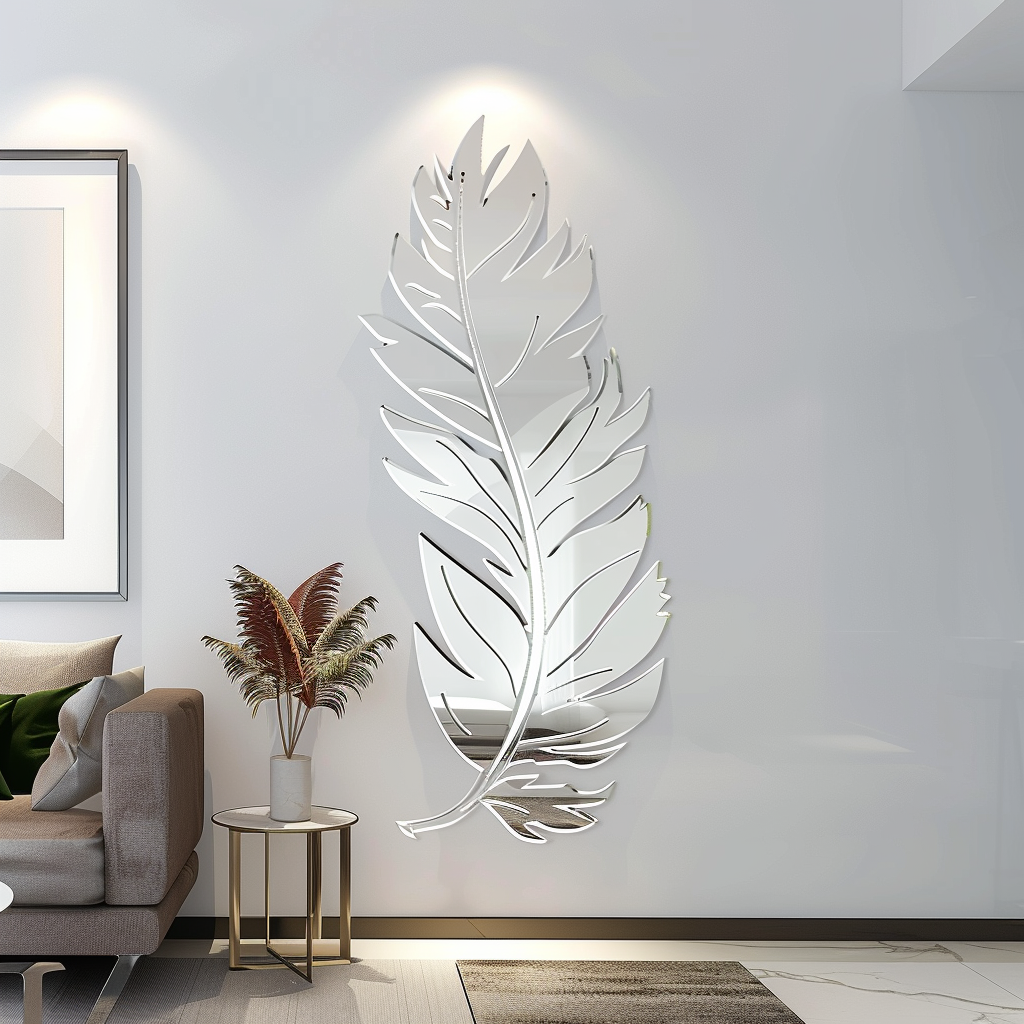 Silver Acrylic Leaf Mirror