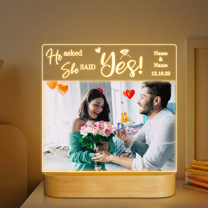 LED Night Lamp with Photo Frame