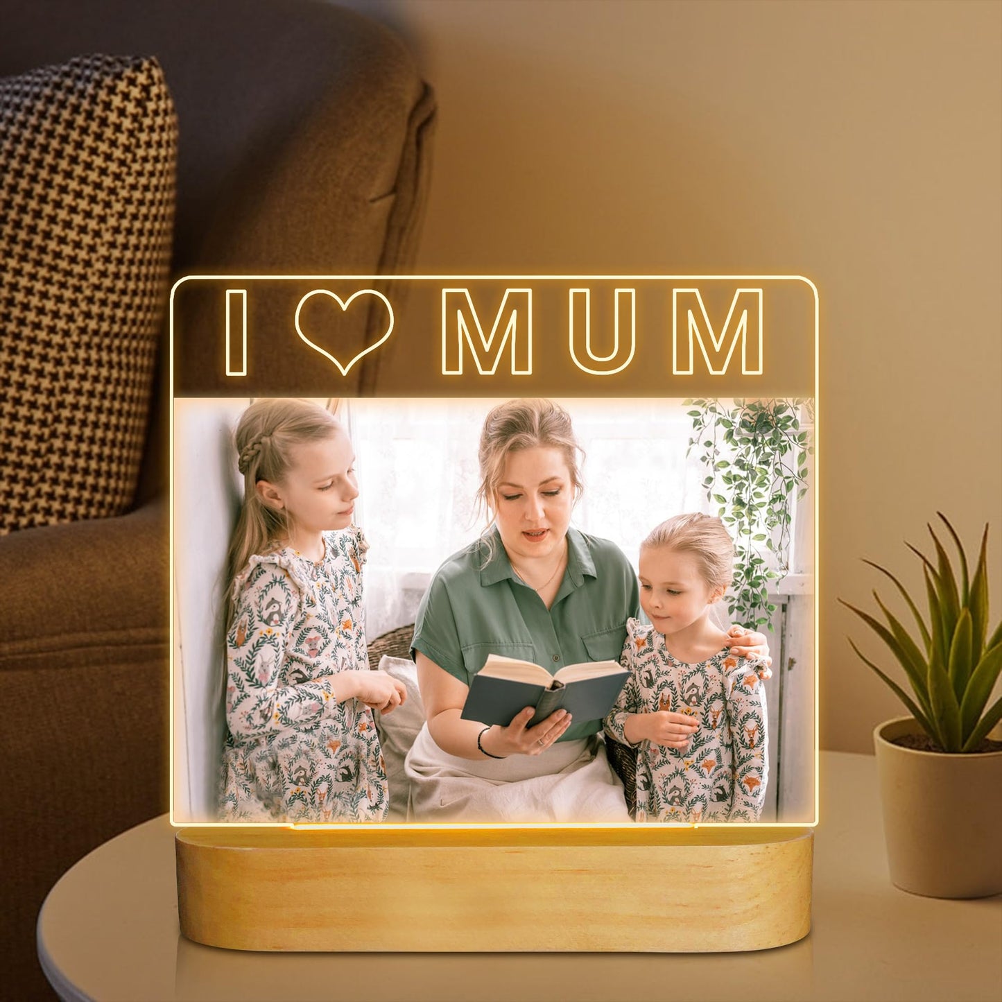 LED Night Lamp with Photo Frame